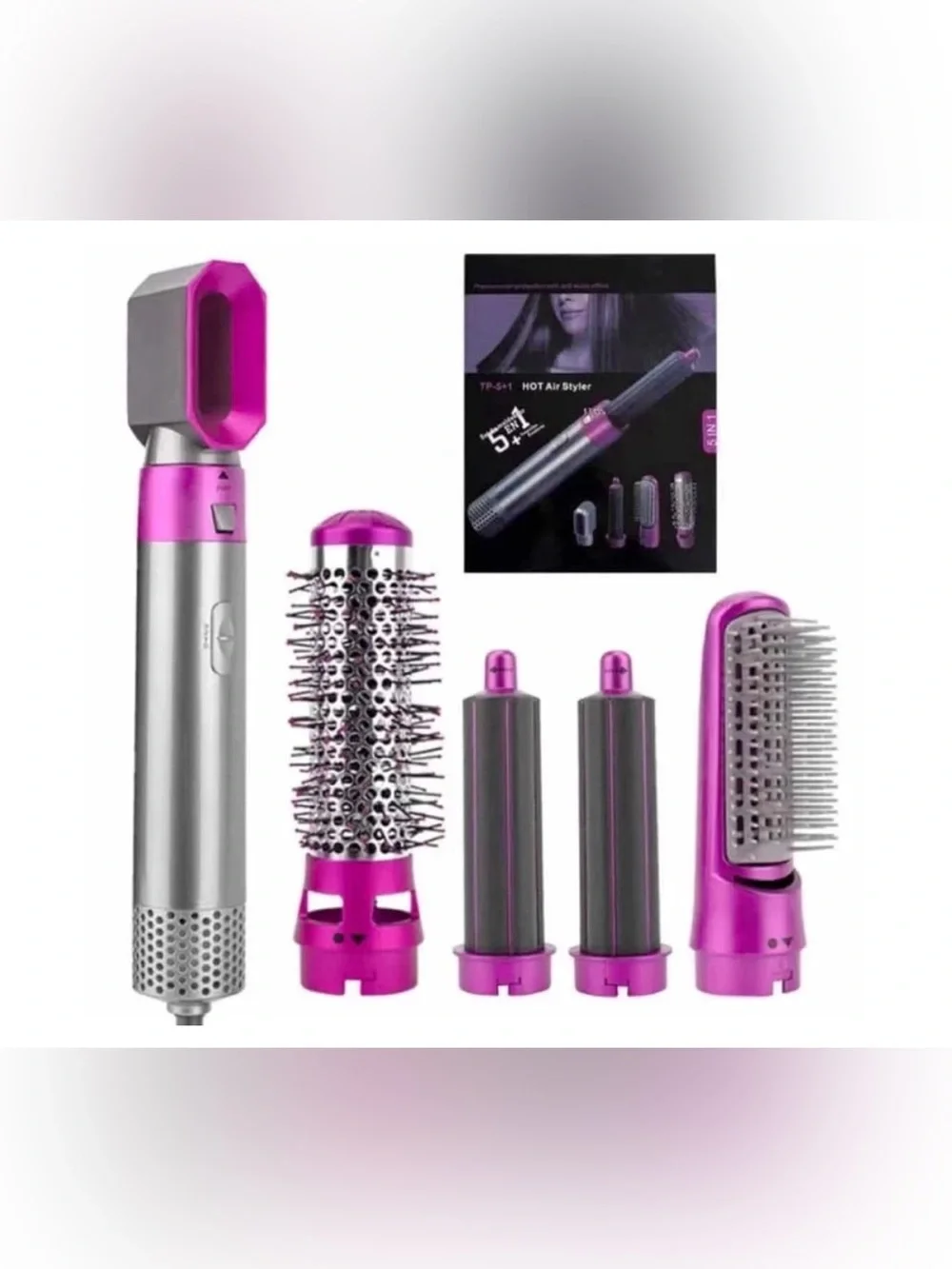 5-in-1 Hot Air Brush – Dry, Curl, Straighten! Brand New